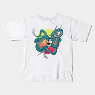 Dragon art with skull Kids T-Shirt